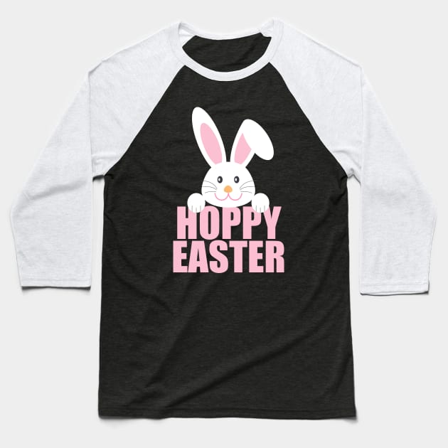 Hoppy Easter Funny Bunny Pun Baseball T-Shirt by epiclovedesigns